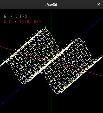 The same grid as above, with a sine wave applied along the x axis