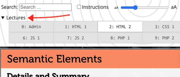 screenshot of select modules code details