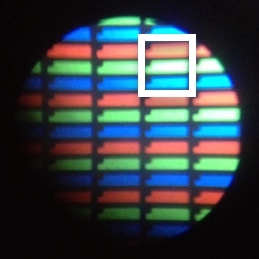 iPhone 4s viewed under a microscope